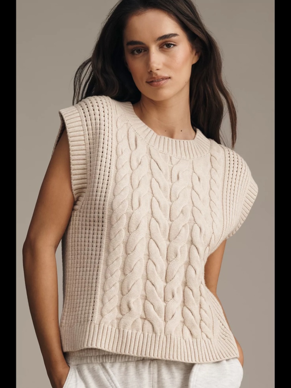 Varley Pixie Relaxed Cable Knit Sweater Tank